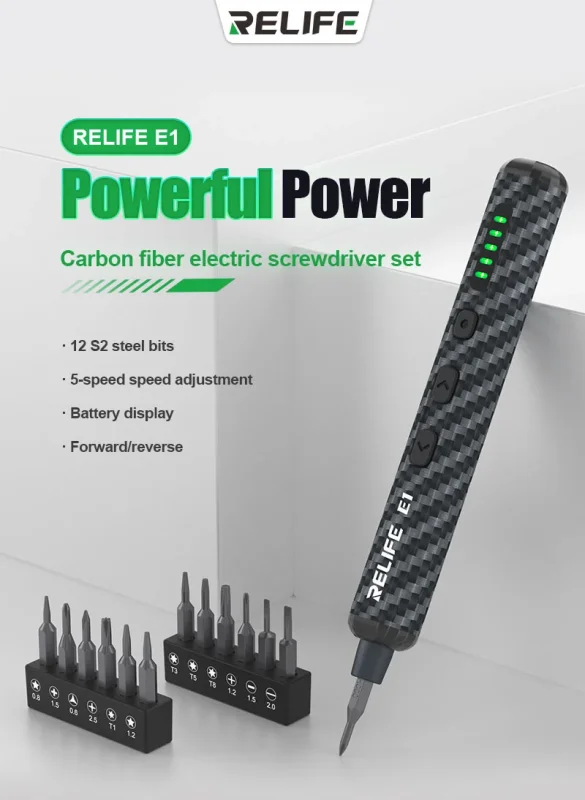 RELIFE E1 ชุดไขควงไฟฟ้าคาร์บอนไฟเบอร์