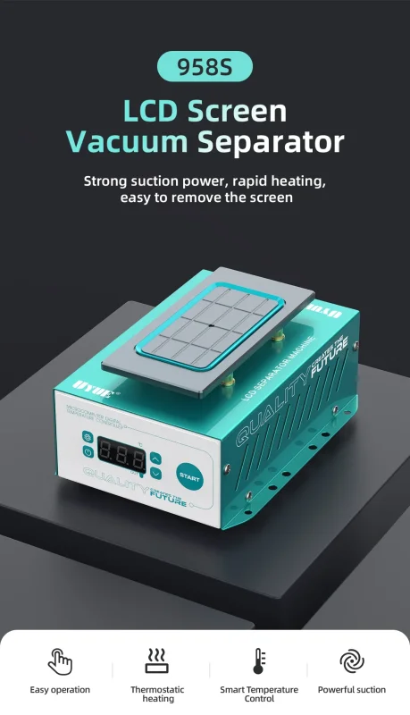 UYUE 958S เครื่องแยกหน้าจอ LCD แบบทำความร้อนอัตโนมัติ ขนาด 7 นิ้ว